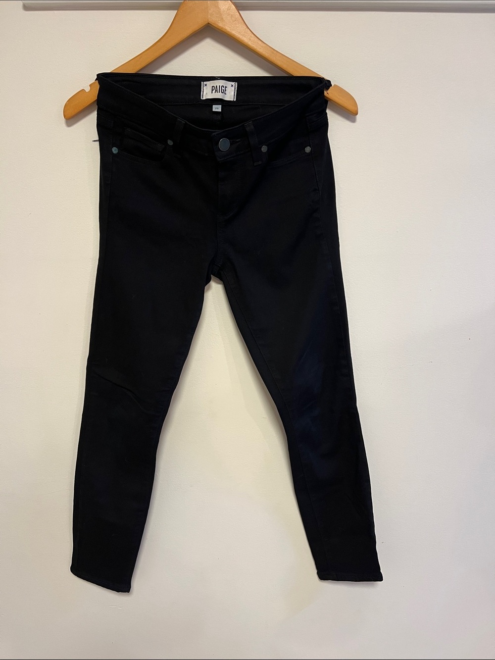 PAIGE Black Mid-Rise Skinny Jeans